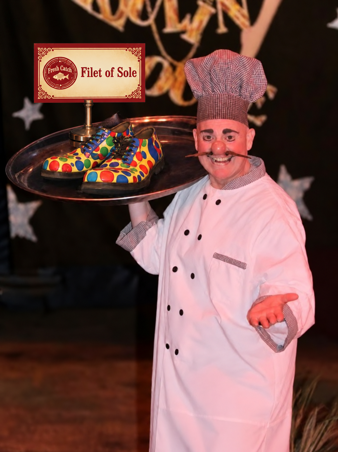 Chef Tiny with Filet of Sole platter